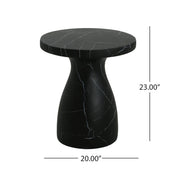 Outdoor / Indoor Travertine Side Table Lightweight - R&R Furniture Gallery (Fountain Valley, CA)