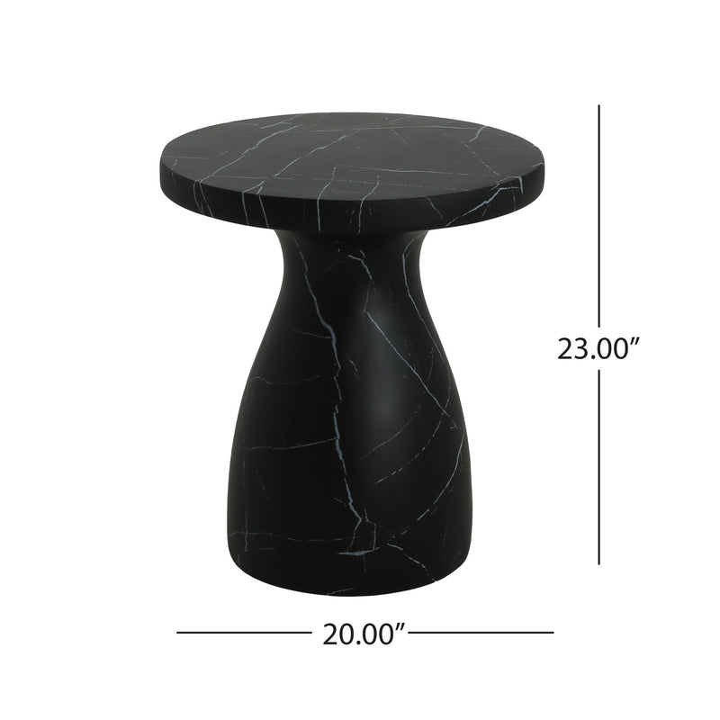 Outdoor / Indoor Travertine Side Table Lightweight - R&R Furniture Gallery (Fountain Valley, CA)