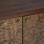 Classic Home Avara 4-door brown cabinet with sleek buffets design, featuring multiple storage compartments.