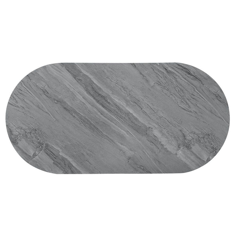 Yukino - Coffee Table - Gray High Gloss & Chrome - R&R Furniture Gallery (Fountain Valley, CA)