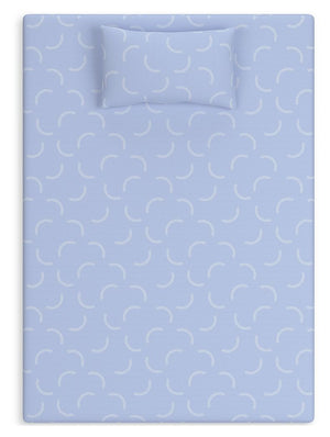 Blue Ikidz Ocean twin size memory foam mattress and pillow set by Sierra Sleep® Ashley, featuring plush fabric and supportive design.