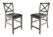 Lodge Dining - Upholstered Counter Chair (Set of 2) - Siltstone - R&R Furniture Gallery (Fountain Valley, CA)