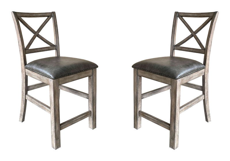 Lodge Dining - Upholstered Counter Chair (Set of 2) - Siltstone - R&R Furniture Gallery (Fountain Valley, CA)