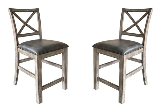 Lodge Dining - Upholstered Counter Chair (Set of 2) - Siltstone - R&R Furniture Gallery (Fountain Valley, CA)