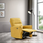 Suede Recliner Chair - Dark Yellow - R&R Furniture Gallery (Fountain Valley, CA)