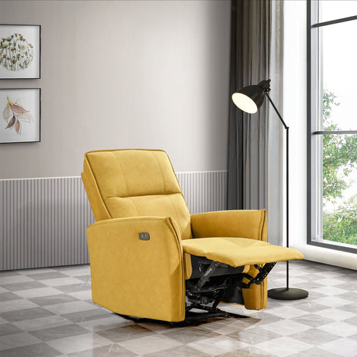 Suede Recliner Chair - Dark Yellow - R&R Furniture Gallery (Fountain Valley, CA)