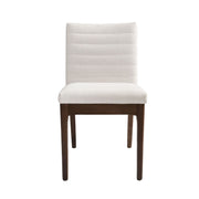 Set of 2 Noble House upholstered dining chairs with plush fabric seats and rubber legs, modern and stylish for dining room decor.