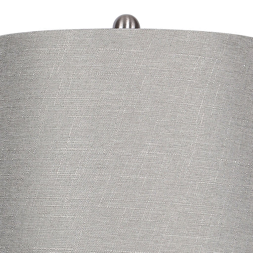 Lumi Source Ashland contemporary table lamp set with nickel finish and light gray shades, two stylish modern lamps.
