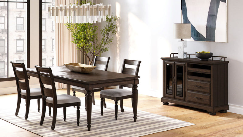 Upholstered Seat Ladderback Side Chair (Set of 2) - Coffee - R&R Furniture Gallery (Fountain Valley, CA)