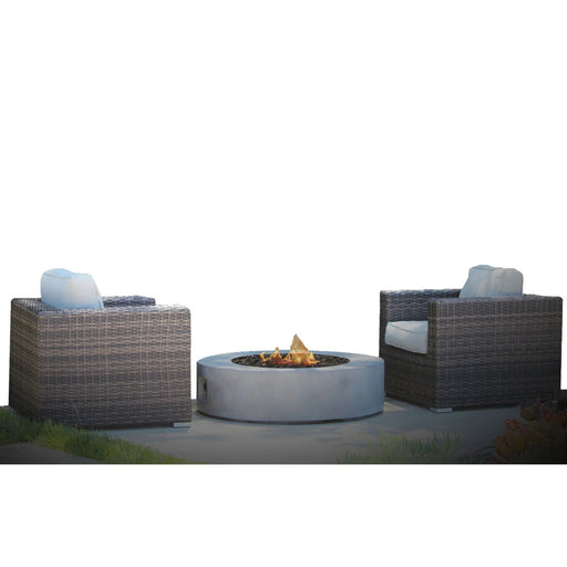Patio Conversation Set For 2 With Cushions And Fire Pit - Brown - R&R Furniture Gallery (Fountain Valley, CA)