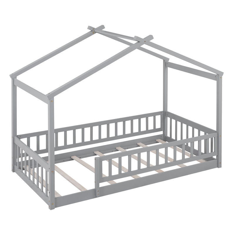Bed House Bed Frame With Fence - R&R Furniture Gallery (Fountain Valley, CA)