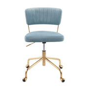 Lumi Source Tania contemporary task desk chair with black cushioned seat and backrest, adjustable height, and modern design.