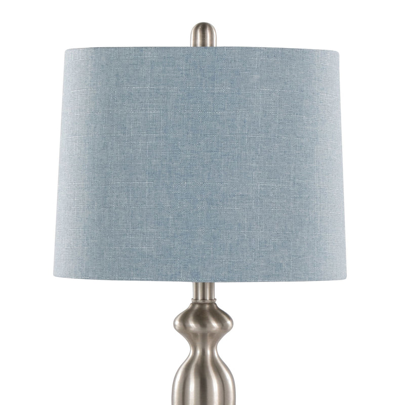 Lumi Source Ashland contemporary table lamp set with two modern ceramic lamps featuring sleek bases and fabric shades.