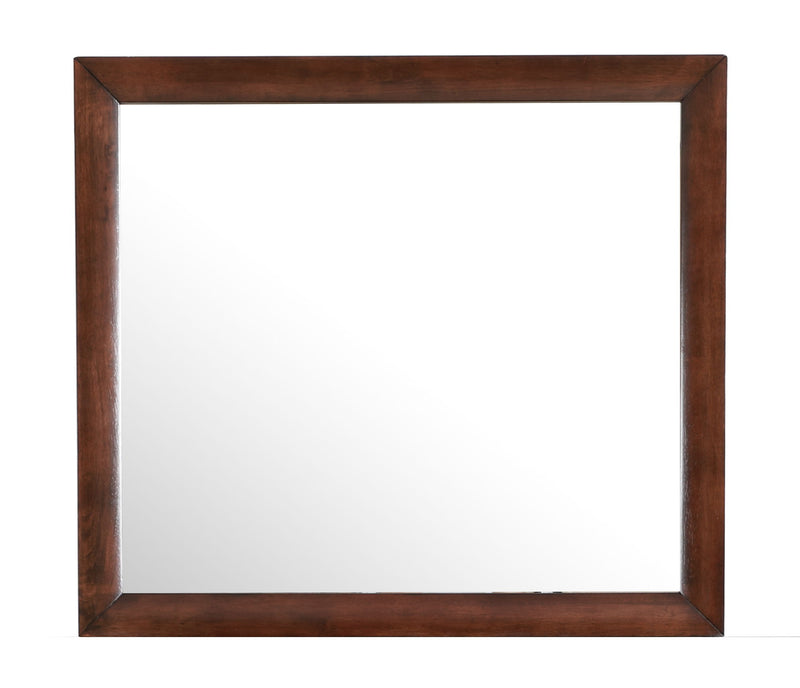 Glory Furniture Marilla mirror with a sleek rectangular frame, reflecting a modern interior, perfect for contemporary home decor.