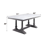 Yabeina - Dining Table - Marble Top Top & Gray Oak - R&R Furniture Gallery (Fountain Valley, CA)