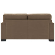Darya - Loveseat With 3 Pillows - Brown Suede Fabric - R&R Furniture Gallery (Fountain Valley, CA)