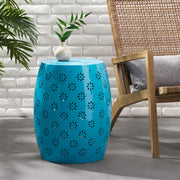 Noble House Soleil barrel-shaped side table with a smooth wooden finish and rounded design, ideal for modern living spaces.