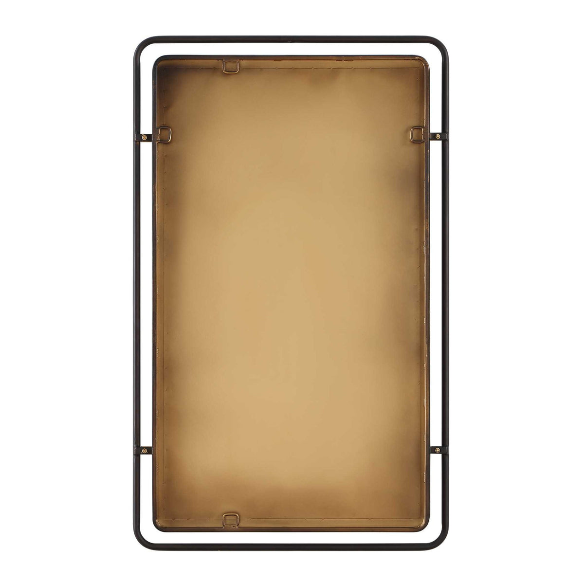 Mirror - Lightly Distressed Bronze With Gold Leaf Accents