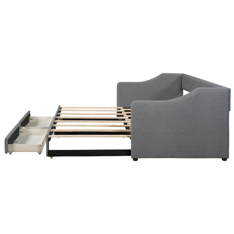 Upholstered Daybed With 2 Drawers - R&R Furniture Gallery (Fountain Valley, CA)