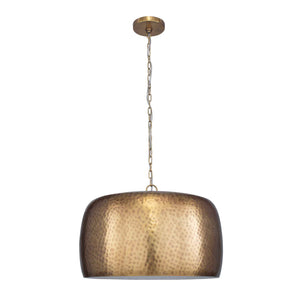 Lemont - Hammered Brass 1 Light Pendant - Brass