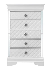 Silver Champagne Verona accent chest by Glory Furniture featuring sleek design and elegant storage.