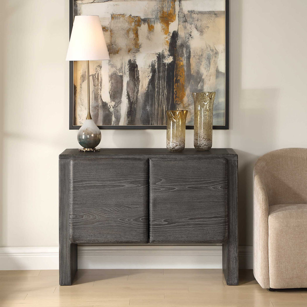 Bierk - 2 Door Cabinet - Dark Stain