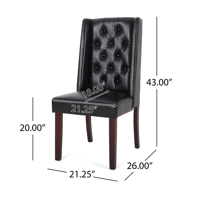 Noble House tufted dining chair with high back design, featuring elegant upholstery and tufted detailing in a set of chair sets.