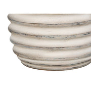 Cream resin transitional table lamp by 8th Street with a sleek, modern design and a rounded base, perfect for accent lighting.