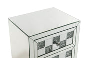 Noralie - 18" X 14" Accent Table With Faux Diamonds - Mirrored - R&R Furniture Gallery (Fountain Valley, CA)