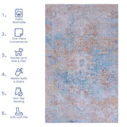 Maval - 6' X 9' Washable Area Rug - Yellow - R&R Furniture Gallery (Fountain Valley, CA)
