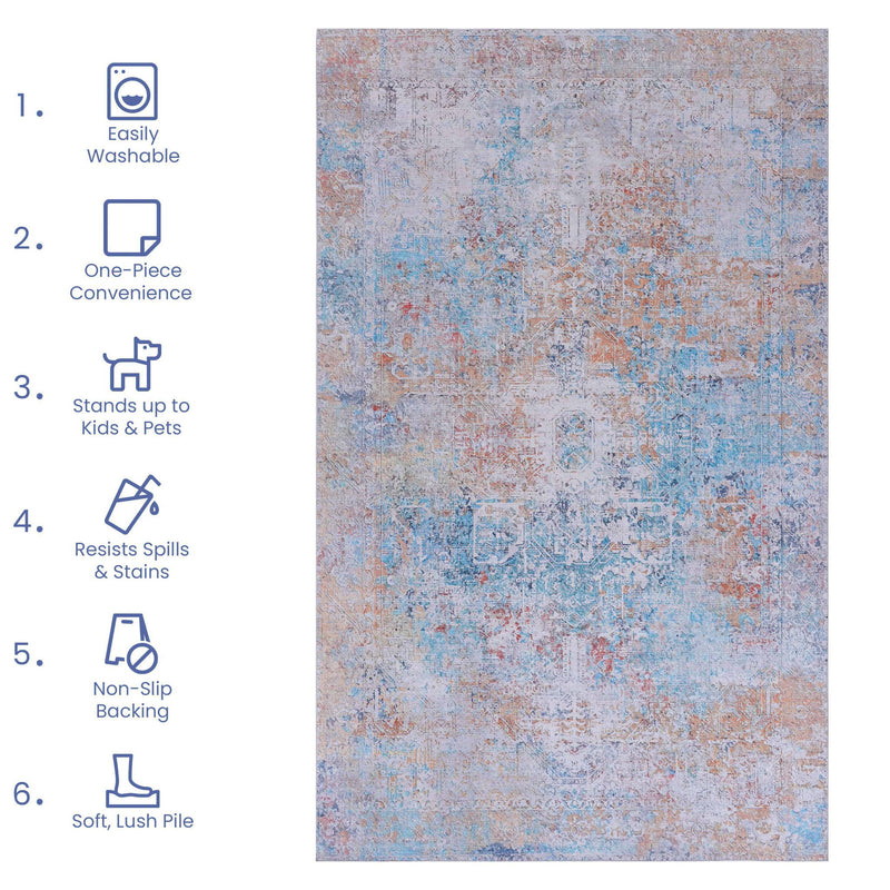 Maval - Runner Rug Washable - R&R Furniture Gallery (Fountain Valley, CA)