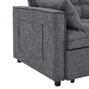Sienna - Tufted Convertible Sleeper Sofa With Chaise - Gray - R&R Furniture Gallery (Fountain Valley, CA)
