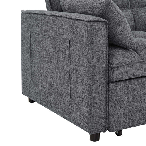 Sienna - Tufted Convertible Sleeper Sofa With Chaise - Gray - R&R Furniture Gallery (Fountain Valley, CA)