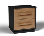 Kozmour - Two Drawer Night Stand - Black / Brown - R&R Furniture Gallery (Fountain Valley, CA)