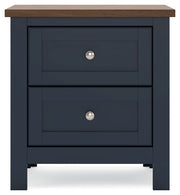 Landocken - Two Drawer Night Stand - Brown / Blue - R&R Furniture Gallery (Fountain Valley, CA)