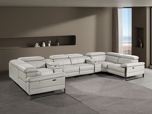 1246 - 8-Piece U-Shaped Modular Power Reclining Sectional With 4 Power Recliners And Power Headrest - R&R Furniture Gallery (Fountain Valley, CA)