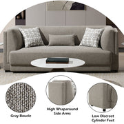 Glenda - Sofa With 3 Pillows - Gray Chenille - R&R Furniture Gallery (Fountain Valley, CA)