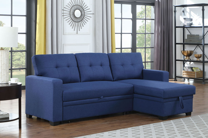 Upholstered Pull Out Sectional Sofa With Chaise - R&R Furniture Gallery (Fountain Valley, CA)