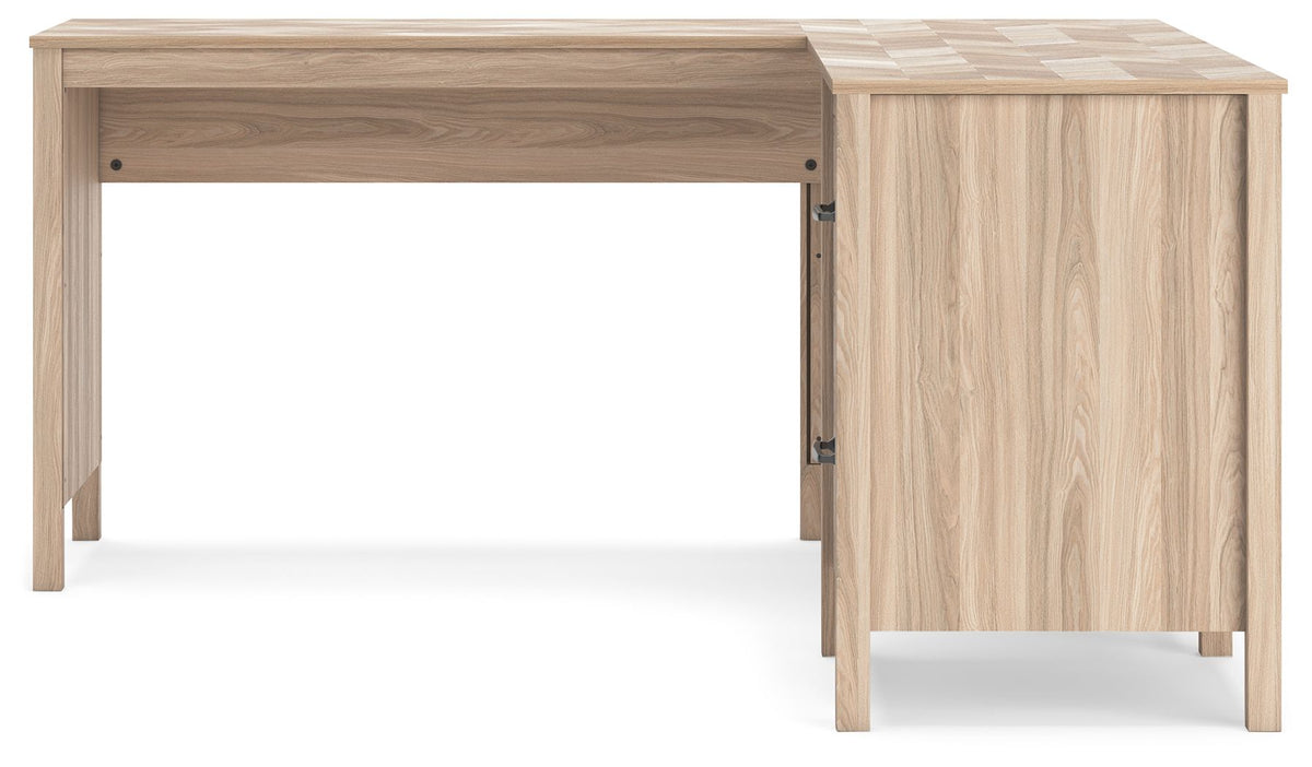 Battelle - 60" Home Office Desk With Return - Tan - R&R Furniture Gallery (Fountain Valley, CA)