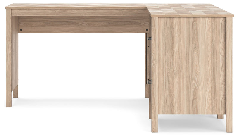 Battelle - 60" Home Office Desk With Return - Tan - R&R Furniture Gallery (Fountain Valley, CA)