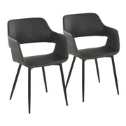Set of two Lumi Source Margarite mid-century modern dining chairs with sleek wooden legs and upholstered seats.