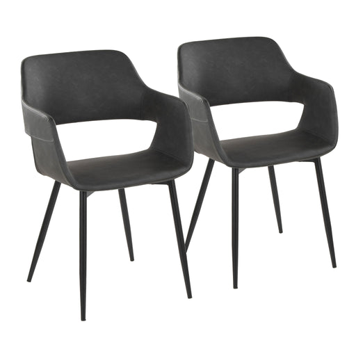 Set of two Lumi Source Margarite mid-century modern dining chairs with sleek wooden legs and upholstered seats.