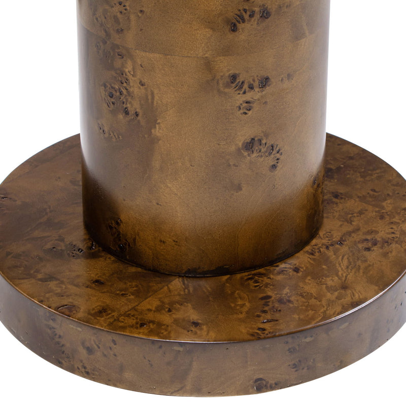 Bolin - Round Pillar Burl Accent Side Table - Walnut Brown - R&R Furniture Gallery (Fountain Valley, CA)