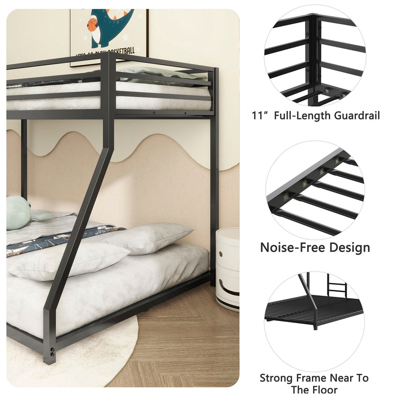 House & Home Furniture Adam bunk bed with twin over twin beds, featuring sturdy wooden frames and safety guardrails.