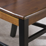 Set of two Noble House Plethora dining chairs with X-shaped back and wooden legs, modern and stylish for dining room decor.