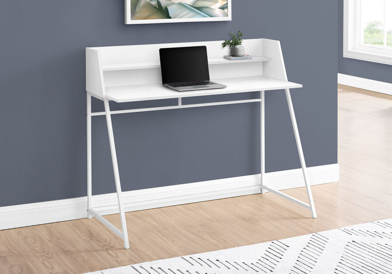 Computer Desk For Home Office, Laptop, Storage Shelves, Marble Look Contemporary & Modern - R&R Furniture Gallery (Fountain Valley, CA)