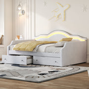 Upholstered Daybed With LED Lights And 2 Drawersme - R&R Furniture Gallery (Fountain Valley, CA)