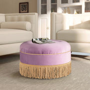 Yolanda - Round Upholstered Accent Ottoman - R&R Furniture Gallery (Fountain Valley, CA)