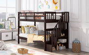 Stairway Bunk Bed With Storage And Guard Rail For Bedroom - R&R Furniture Gallery (Fountain Valley, CA)