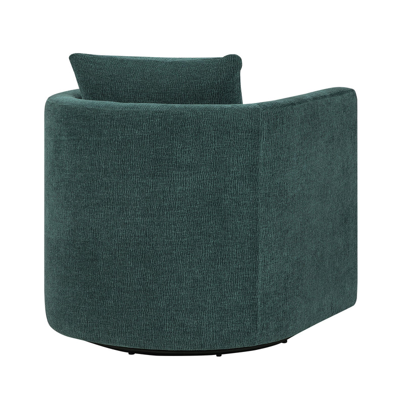 Sutton - Swivel Barrel Chair - Peacock - R&R Furniture Gallery (Fountain Valley, CA)